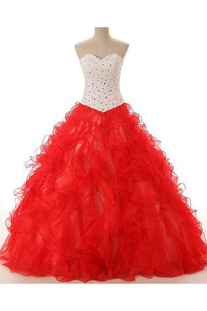 Robe de quinceanera naturel de col en cœur cordon en satin de mode de bal - photo 1