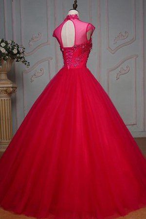 Robe de quinceanera de col haut avec gradins en organza trou serre equipé de jacket - photo 2