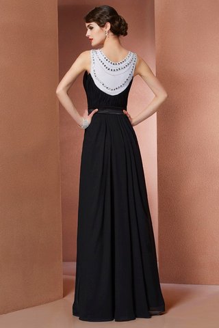 Robe de soirée longue avec perle avec sans manches en chiffon jusqu'au sol - photo 2