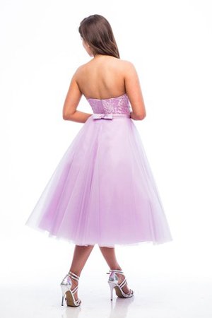 Robe demoiselle d'honneur luxueux simple decoration en fleur en tulle ligne a - photo 2