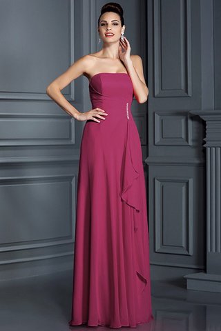 Robe demoiselle d'honneur longue en chiffon de princesse fermeutre eclair avec perle - photo 5