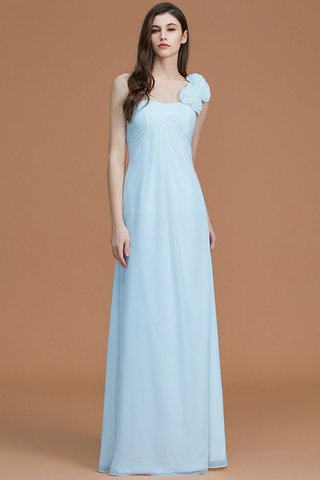 Robe demoiselle d'honneur naturel longueur au ras du sol a-ligne avec chiffon avec fleurs - photo 24