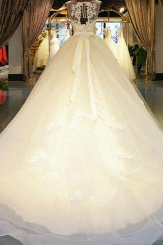 Robe de mariée avec sans manches de mode de bal noble avec perle d'epaule ajourée - photo 1