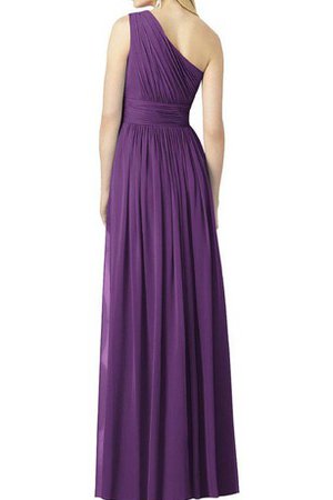 Robe demoiselle d'honneur longue ligne a d'épaule asymétrique avec chiffon jusqu'au sol - photo 2