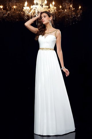 Robe de bal longue naturel ligne a avec chiffon avec perle - photo 5