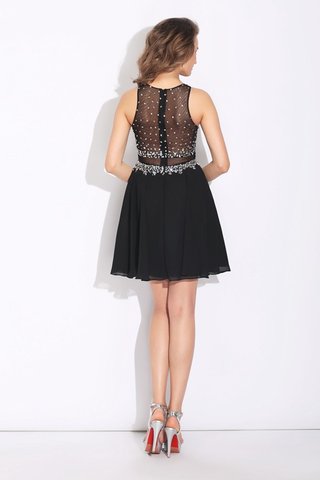 Robe de bal courte en chiffon avec perle de princesse avec zip - photo 2