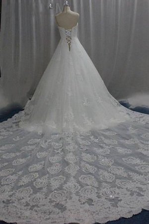 Robe de mariée en tissu pailleté sans dos cordon en satin de col en cœur - photo 2