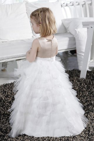 Robe de cortège enfant longue avec fleurs de princesse a-ligne encolure ronde - photo 2