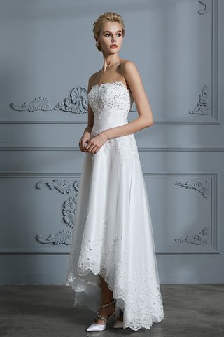 Robe de mariée en tulle grosses soldes de col en cœur asymétrique a-ligne - photo 6