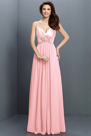 Robe demoiselle d'honneur a-ligne de princesse en chiffon avec fleurs fermeutre eclair - photo 21