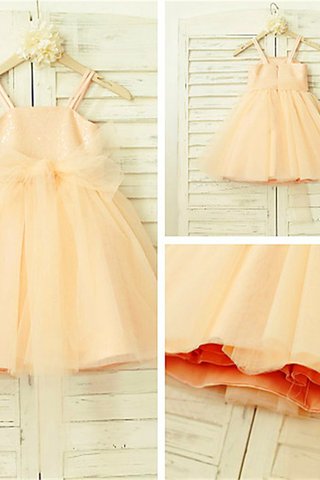 Robe de cortège enfant en tulle fermeutre eclair avec sans manches ligne a de princesse - photo 2