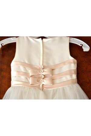 Robe de cortège enfant naturel de lotus textile en tulle avec fleurs avec ruban - photo 2