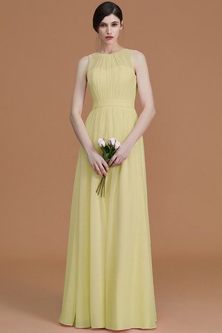 Robe demoiselle d'honneur ruché fermeutre eclair a-ligne avec chiffon jusqu'au sol - photo 13