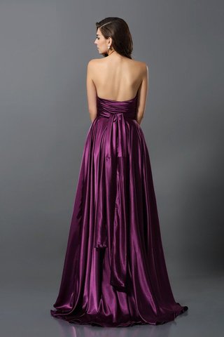 Robe demoiselle d'honneur longue plissage de princesse en satin soyeux ligne a - photo 13