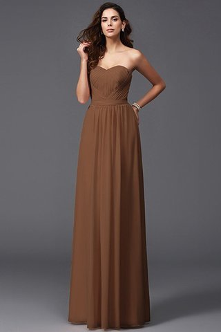 Robe demoiselle d'honneur longue plissage manche nulle en chiffon avec fronce - photo 4