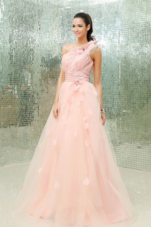 Robe de quinceanera en tulle de mode de bal ligne a d'épaule asymétrique avec fleurs - photo 2