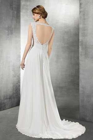 Robe de mariée humble sans dos avec chiffon ceinture haut a-ligne - photo 2