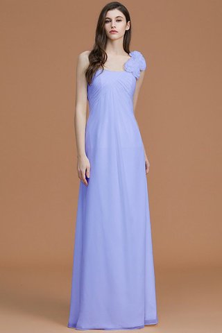 Robe demoiselle d'honneur naturel longueur au ras du sol a-ligne avec chiffon avec fleurs - photo 22