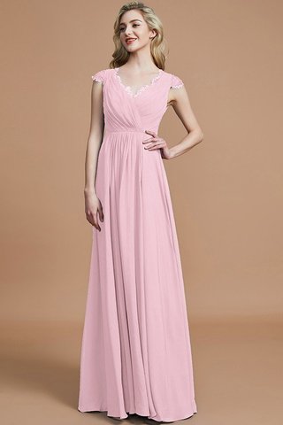 Robe demoiselle d'honneur avec chiffon de col en v de princesse manche nulle ruché - photo 27