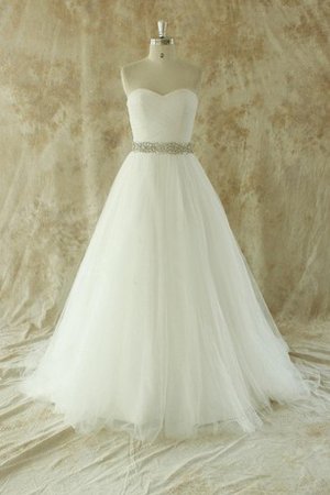 Robe de mariée naturel de bustier ceinture avec sans manches longueur au ras du sol - photo 1