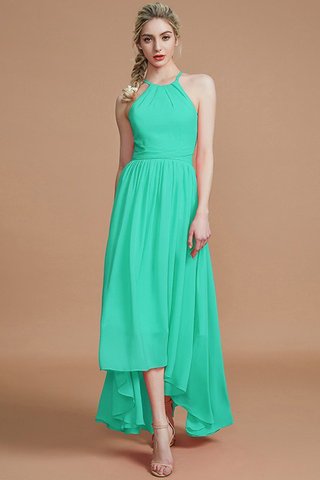 Robe demoiselle d'honneur naturel de princesse avec chiffon asymétrique dénudé - photo 20