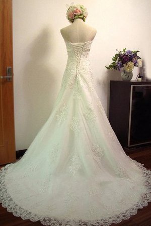 Robe de mariée longue bandouliere spaghetti en dentelle longueur au ras du sol noeud - photo 2