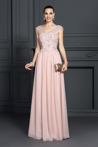 Robe de bal longue en chiffon decoration en fleur grandes bretelles de princesse - photo 1