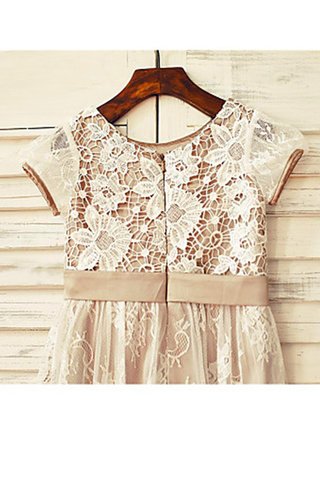 Robe de cortège enfant fermeutre eclair avec fleurs ligne a encolure ronde de princesse - photo 4