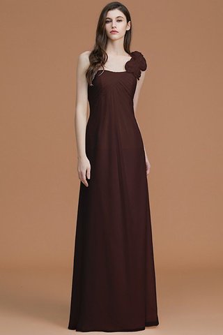 Robe demoiselle d'honneur naturel longueur au ras du sol a-ligne avec chiffon avec fleurs - photo 13