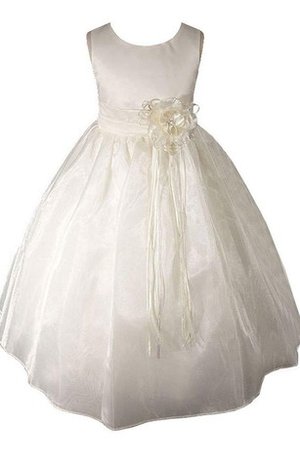 Robe de cortège enfant naturel jusqu'au sol avec fleurs avec perle ligne a - photo 1