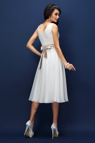 Robe demoiselle d'honneur bref ceinture avec chiffon avec ruban avec sans manches - photo 2