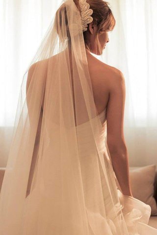 Robe de mariée naturel manche nulle de traîne courte en organza de mode de bal - photo 3
