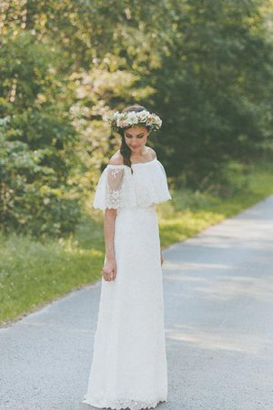 Robe de mariée nature facile ligne a avec manche courte avec zip - photo 1