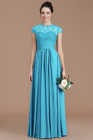 Robe demoiselle d'honneur naturel avec chiffon de princesse au niveau de cou a-ligne - photo 10