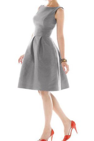 Robe demoiselle d'honneur classique de col bateau avec zip en satin ligne a - photo 1