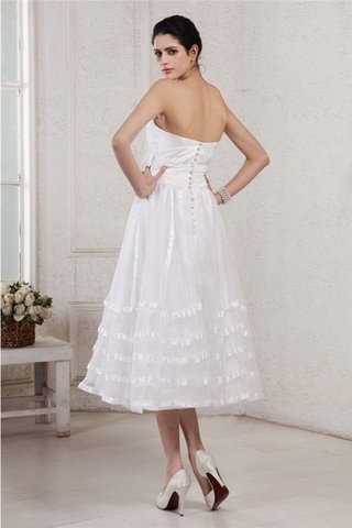 Robe de mariée textile taffetas manche nulle de princesse de bustier avec fronce - photo 2