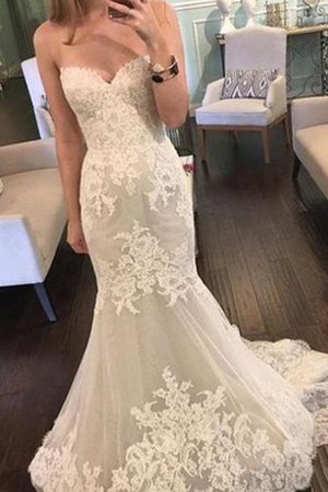 Robe de mariée luxueux charmeuse en tulle de sirène avec sans manches - photo 1