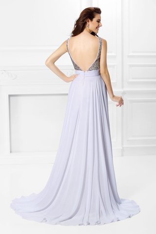 Robe de bal longue manche nulle avec chiffon de princesse dos nu - photo 2