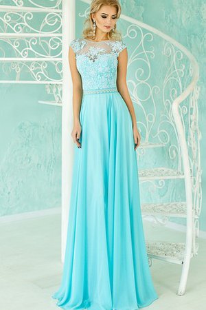 Robe de bal naturel de sirène en satin appliques au niveau de cou - photo 1