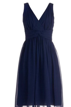 Robe demoiselle d'honneur naturel plissé avec chiffon v encolure ruché - photo 2