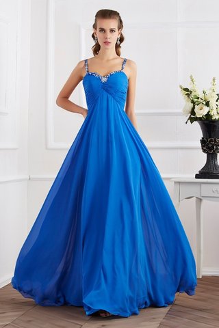 Robe de bal longue de princesse a-ligne manche nulle bretelles spaghetti - photo 1