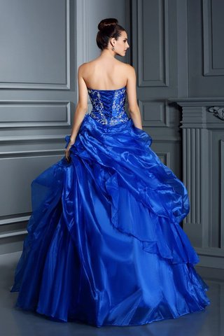 Robe de quinceanera de col en cœur de mode de bal manche nulle en satin cordon - photo 2