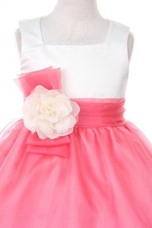 Robe de cortège enfant avec fleurs encolure en carré en organza manche nulle - photo 2