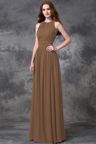 Robe demoiselle d'honneur naturel avec chiffon avec zip ruché au niveau de cou - photo 3