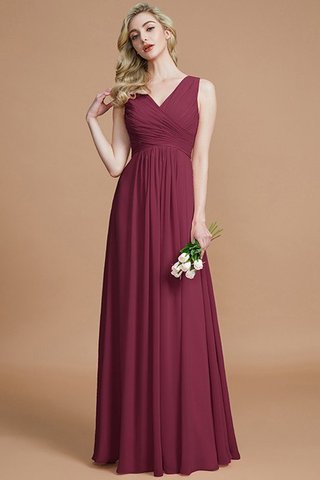Robe demoiselle d'honneur de princesse v encolure ligne a jusqu'au sol avec chiffon - photo 10