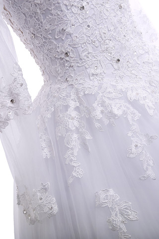 Robe de mariée chic versicolor longueur au niveau de sol avec perles satin extensible - photo 7