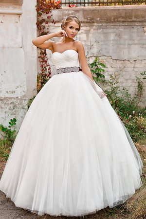 Robe de mariée naturel textile en tulle jusqu'au sol de mode de bal avec lacets - photo 1