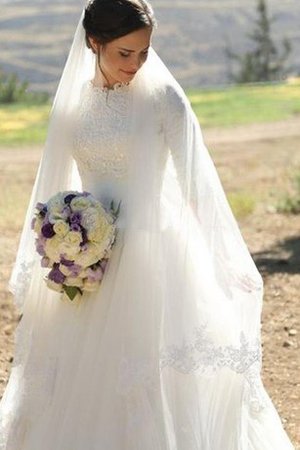 Robe de mariée plissé informel appliques avec sans manches fermeutre eclair - photo 1