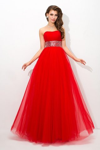 Robe de quinceanera naturel jusqu'au sol manche nulle de mode de bal avec perle - photo 3