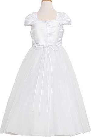 Robe de cortège enfant pailleté encolure en carré avec manche courte a-ligne - photo 2